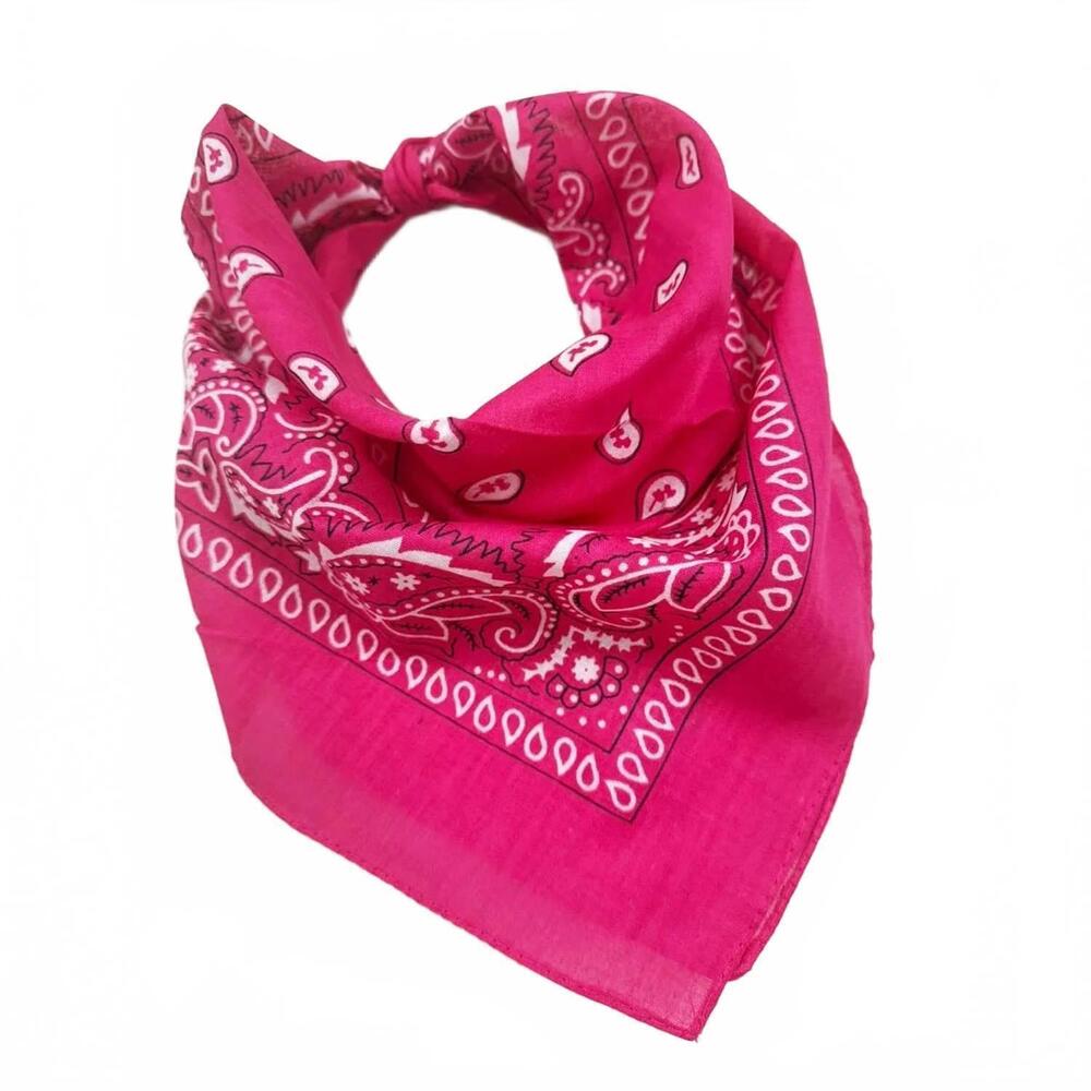 NEW LOVE AND REPEAT unisex paisley pattern bandana in fuchsia